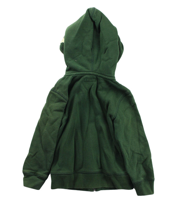 A Green Zippered Sweatshirts from Roots in size 3T for boy. (Back View)