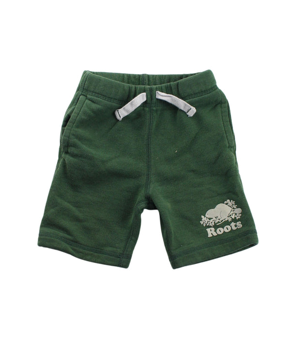 A Green Shorts from Roots in size 3T for boy. (Front View)