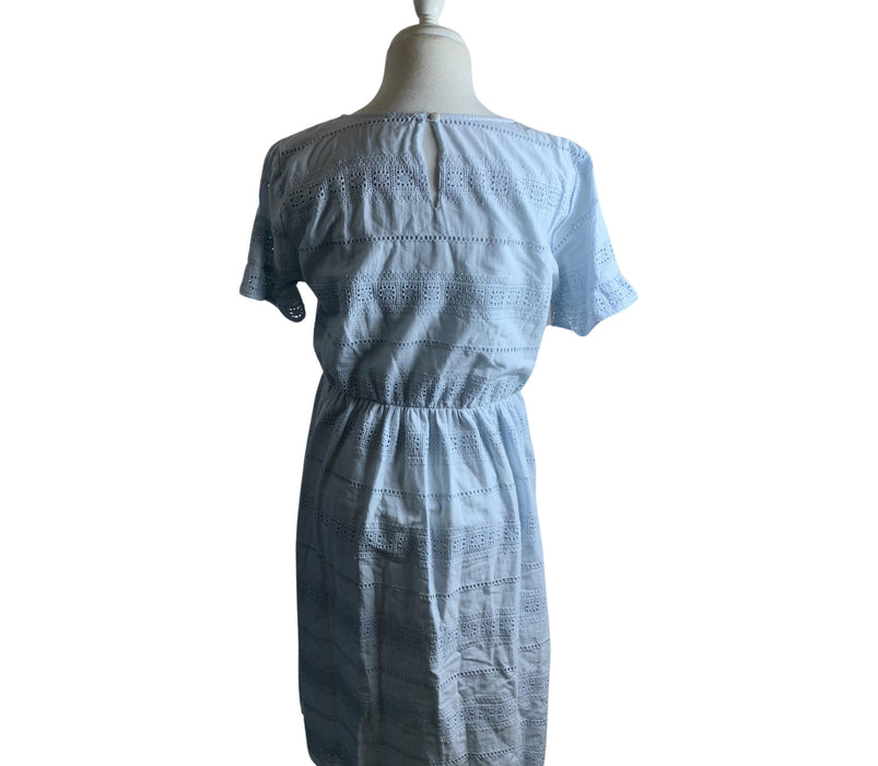 A Blue Short Sleeve Dresses from Seraphine in size XS for women. (Back View)