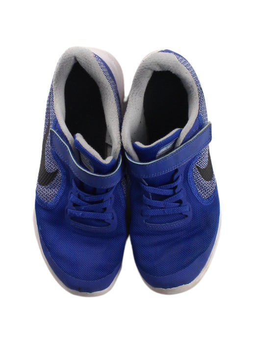 A Blue Sneakers from Nike in size 10Y for boy. (Back View)