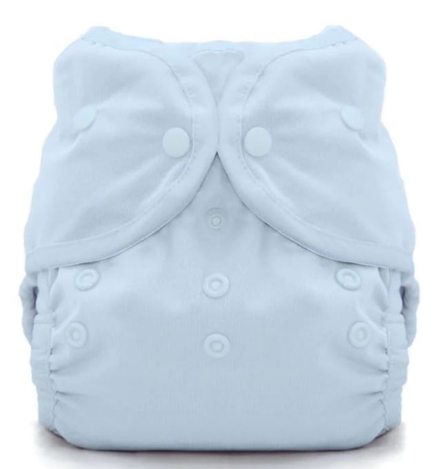 A Blue Cloth Diapers from Thirsties in size O/S for neutral. (Front View)