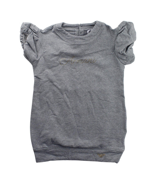 A Grey Short Sleeve Tops from Armani in size 4T for girl. (Front View)