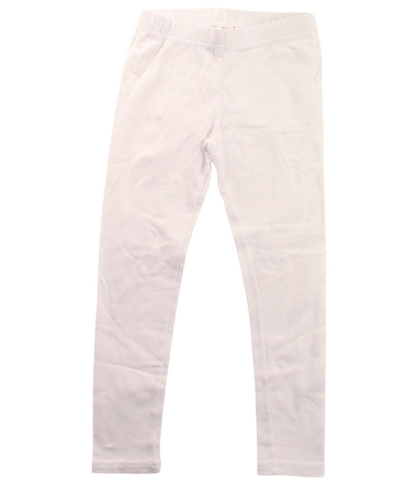 A White Leggings from Seed in size 4T for girl. (Front View)