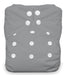 A Grey Cloth Diapers from Thirsties in size O/S for neutral. (Front View)