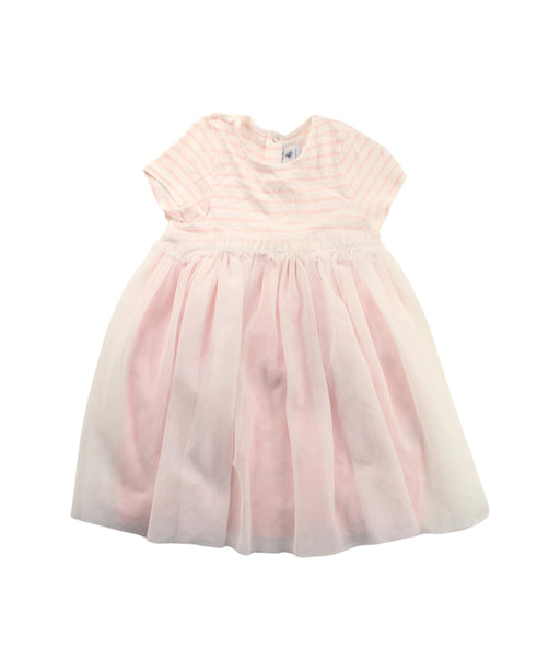 A Pink Short Sleeve Dresses from Petit Bateau in size 2T for girl. (Front View)