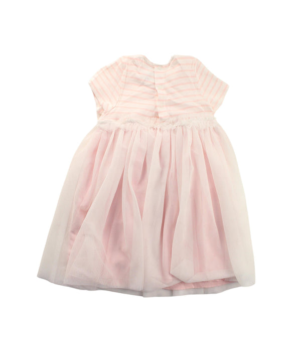 A Pink Short Sleeve Dresses from Petit Bateau in size 2T for girl. (Back View)