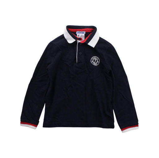 A Blue Long Sleeve Polos from Jacadi in size 4T for boy. (Front View)