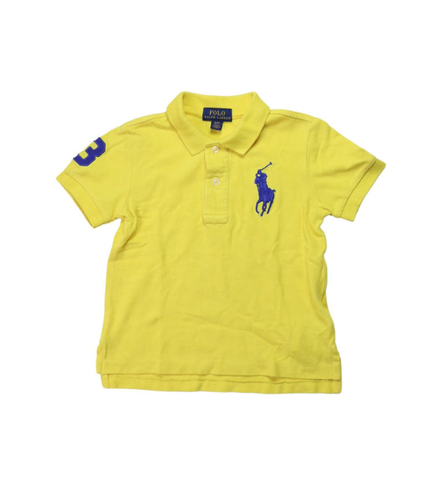 A Yellow Short Sleeve Polos from Polo Ralph Lauren in size 2T for boy. (Front View)