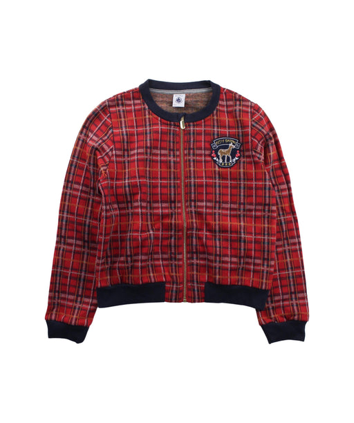 A Red Zippered Sweatshirts from Petit Bateau in size 8Y for boy. (Front View)