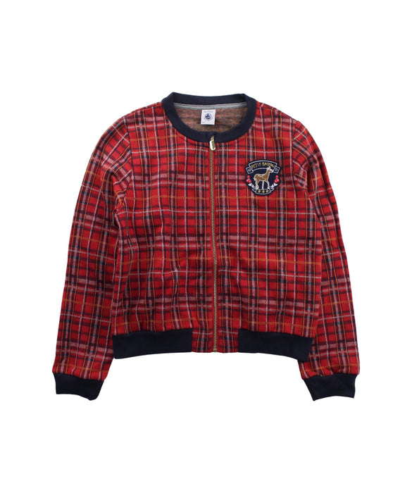 A Red Zippered Sweatshirts from Petit Bateau in size 8Y for boy. (Front View)