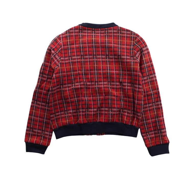 A Red Zippered Sweatshirts from Petit Bateau in size 8Y for boy. (Back View)