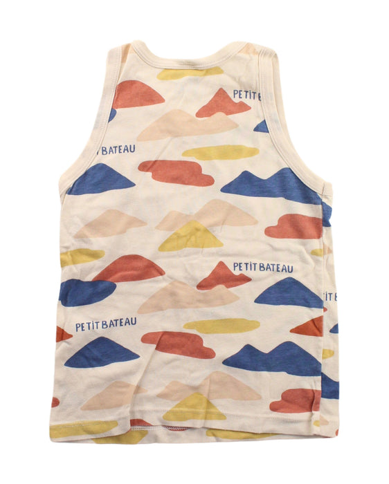 A Beige Sleeveless T Shirts from Petit Bateau in size 8Y for boy. (Back View)