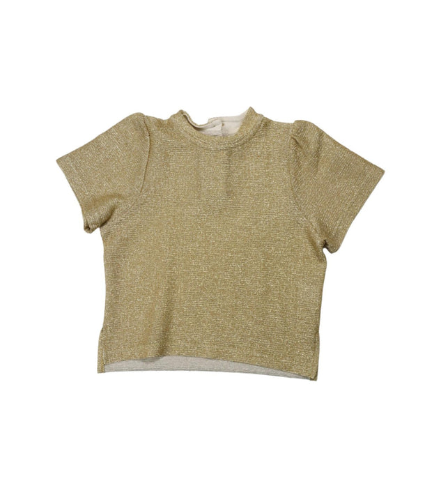 A Gold Short Sleeve Tops from Mardi Amber in size 7Y for girl. (Front View)