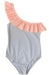 A Grey Swimsuits from Folpetto in size 9Y for girl. (Front View)