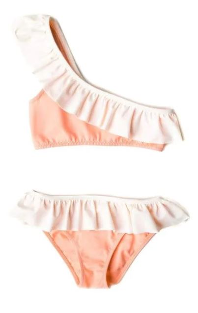 A Pink Bikinis from Folpetto in size 5T for girl. (Front View)