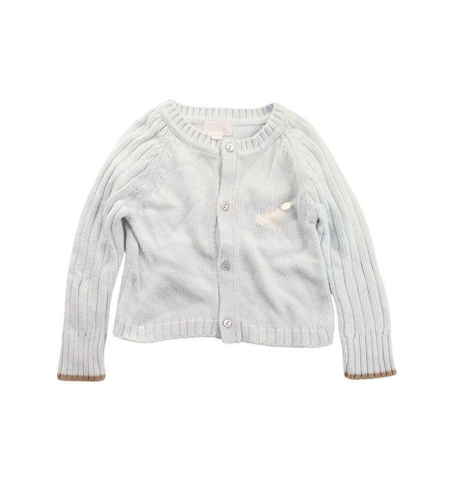 A White Cardigans from Jacadi in size 6-12M for girl. (Front View)