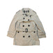 A Ivory Coats from Burberry in size 4T for girl. (Front View)