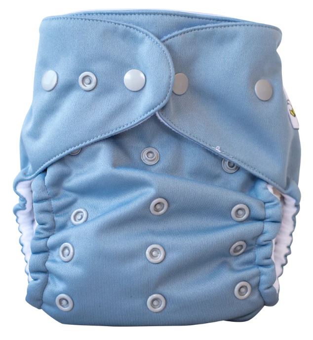 A Blue Cloth Diapers from Baby BeeHinds in size O/S for neutral. (Front View)