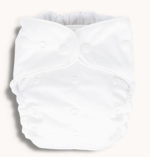 A White Cloth Diapers from Baby BeeHinds in size O/S for neutral. (Front View)