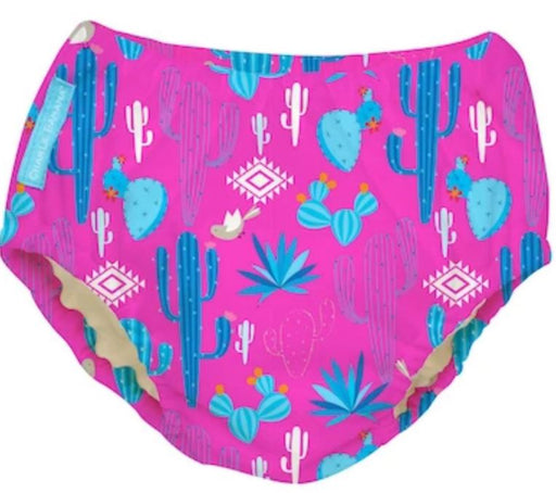 A Pink Swim Diapers from Charlie Banana in size O/S for girl. (Front View)