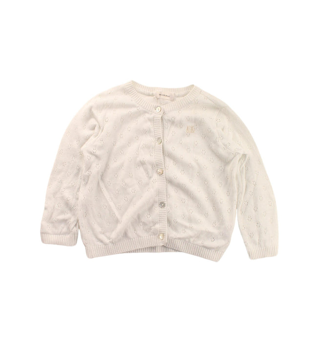 A White Cardigans from Minkmui in size 12-18M for girl. (Front View)