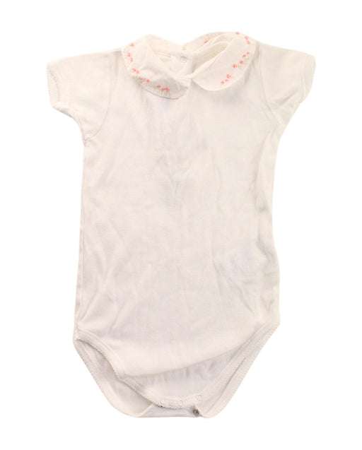 A White Short Sleeve Bodysuits from Bonpoint in size 12-18M for girl. (Front View)