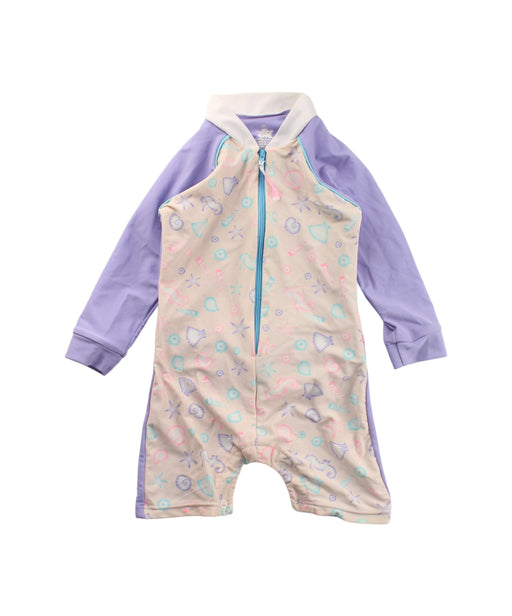 A White Swimsuits from Platypus in size 2T for girl. (Front View)