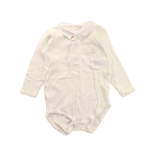 A White Long Sleeve Bodysuits from Bonpoint in size 12-18M for girl. (Front View)