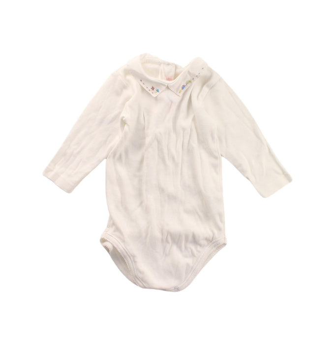 A White Long Sleeve Bodysuits from Bonpoint in size 6-12M for girl. (Front View)