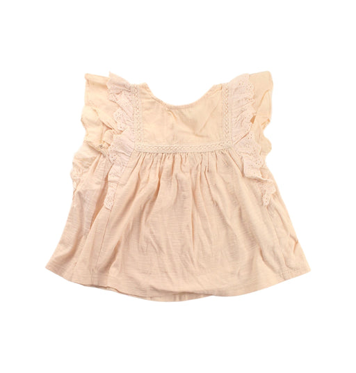 A Beige Short Sleeve Dresses from Bonheur du Jour in size 12-18M for girl. (Front View)