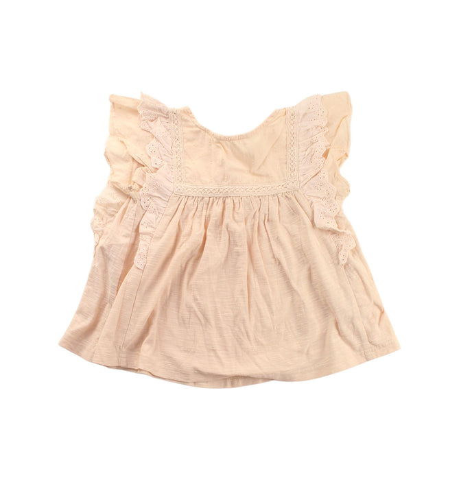 A Beige Short Sleeve Dresses from Bonheur du Jour in size 12-18M for girl. (Front View)