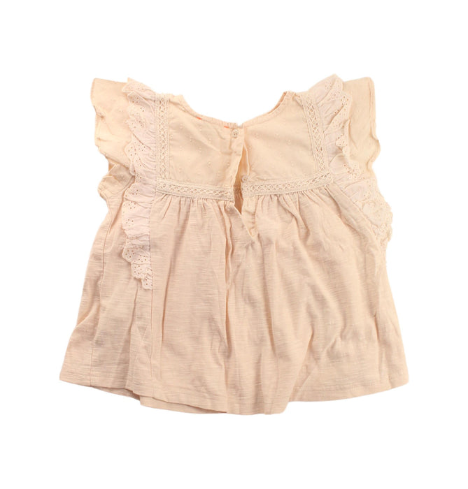 A Beige Short Sleeve Dresses from Bonheur du Jour in size 12-18M for girl. (Back View)