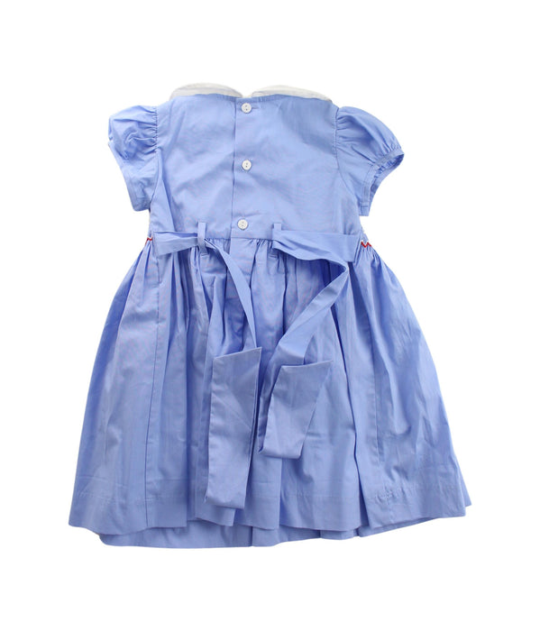 A Blue Short Sleeve Dresses from Question Everything in size 2T for girl. (Back View)