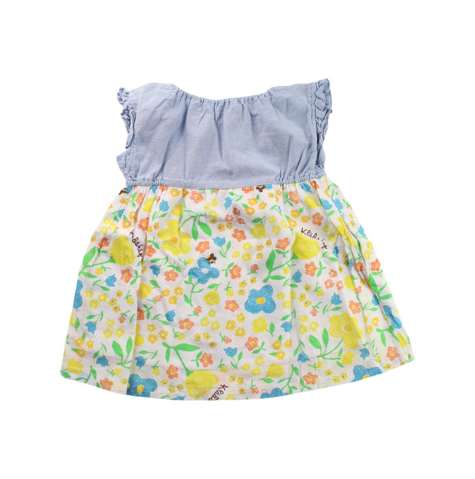 A Blue Sleeveless Dresses from Kladskap in size 18-24M for girl. (Back View)