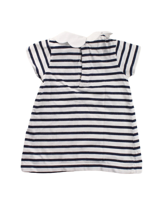 A Blue Short Sleeve Dresses from Jacadi in size 12-18M for girl. (Back View)