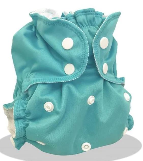 A Blue Cloth Diapers from Apple Cheeks in size O/S for neutral. (Front View)