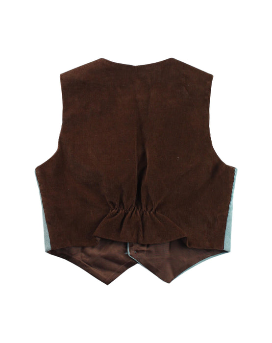 A Brown Suit Vests from Fiona's Prince in size 4T for boy. (Back View)