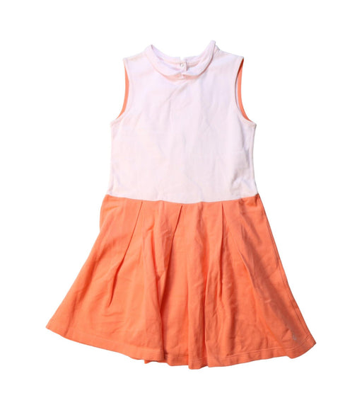 A Pink Sleeveless Dresses from Petit Bateau in size 10Y for girl. (Front View)