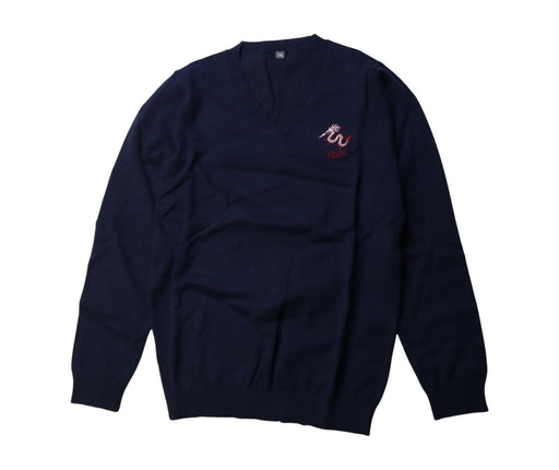 A Navy Knit Sweaters from Kellett School in size 4T for girl. (Front View)