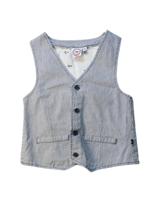 A Black Suit Vests from La Compagnie des Petits in size 6T for boy. (Front View)