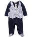 A Blue Long Sleeve Jumpsuits from Miniclasix in size 6-12M for boy. (Front View)