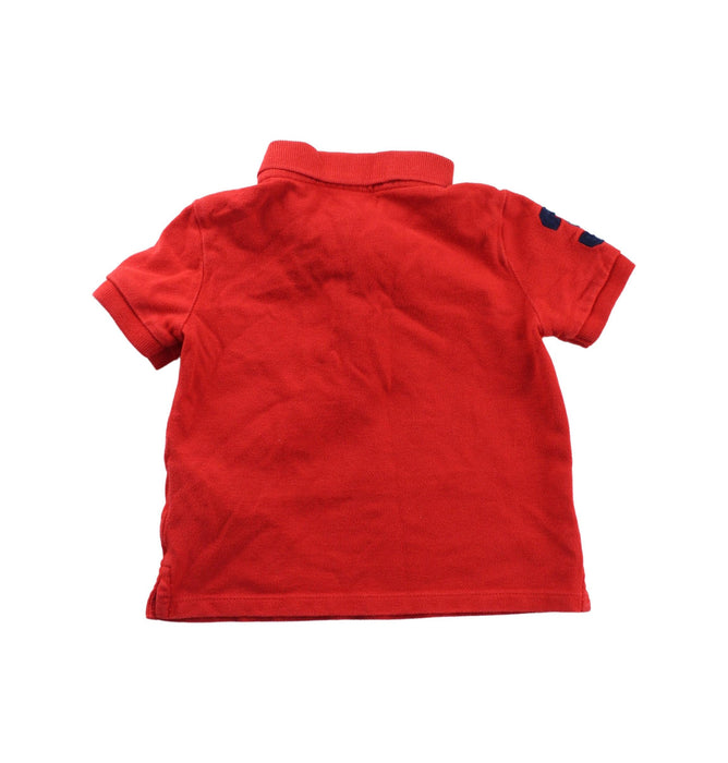 A Red Short Sleeve Polos from Ralph Lauren in size 6-12M for boy. (Back View)