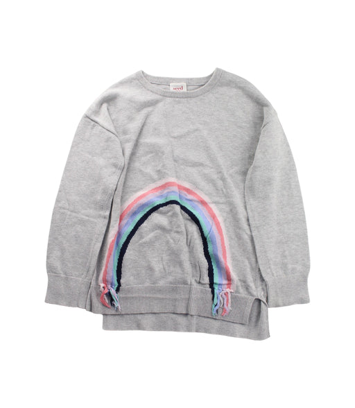A Grey Crewneck Sweatshirts from Seed in size 8Y for girl. (Front View)