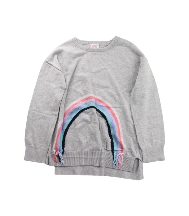 A Grey Crewneck Sweatshirts from Seed in size 8Y for girl. (Front View)