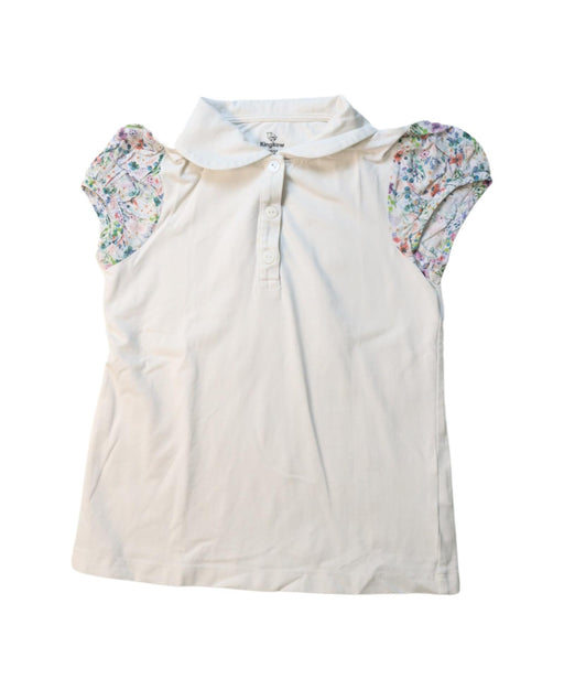 A Multicolour Short Sleeve Polos from Kingkow in size 5T for girl. (Front View)
