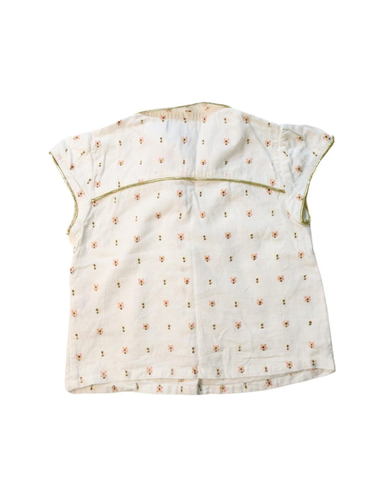 A White Short Sleeve Shirts from Velveteen in size 4T for girl. (Back View)