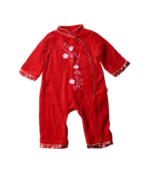 A Red Long Sleeve Jumpsuits from Mides in size 6-12M for neutral. (Front View)