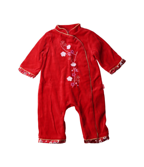 A Red Long Sleeve Jumpsuits from Mides in size 6-12M for neutral. (Front View)