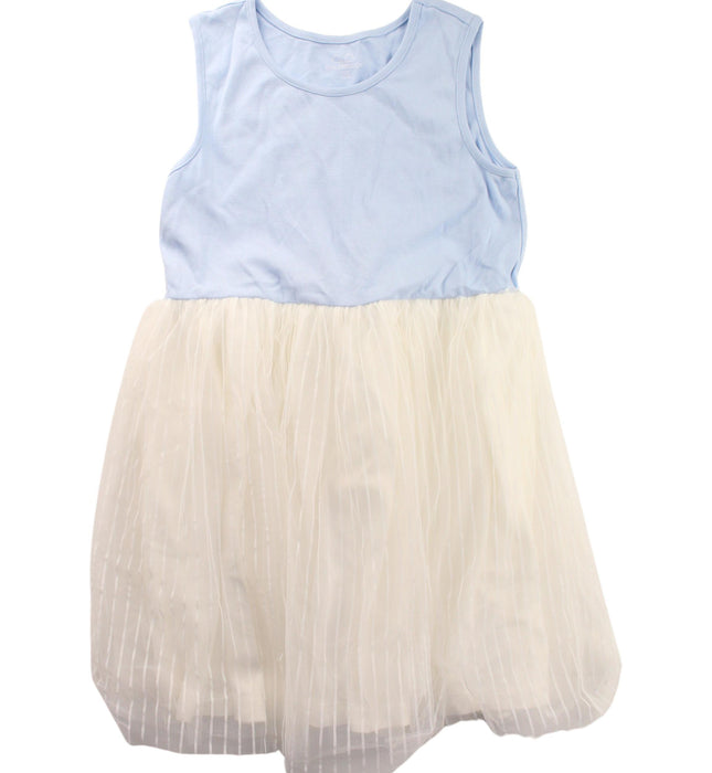 A Blue Sleeveless Dresses from Chickeeduck in size 7Y for girl. (Front View)