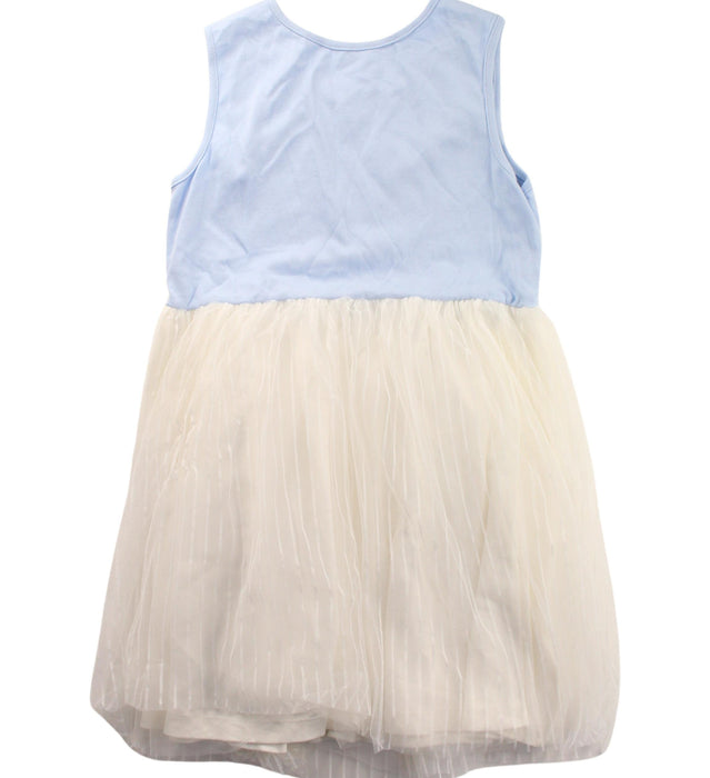 A Blue Sleeveless Dresses from Chickeeduck in size 7Y for girl. (Back View)